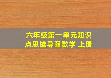 六年级第一单元知识点思维导图数学 上册